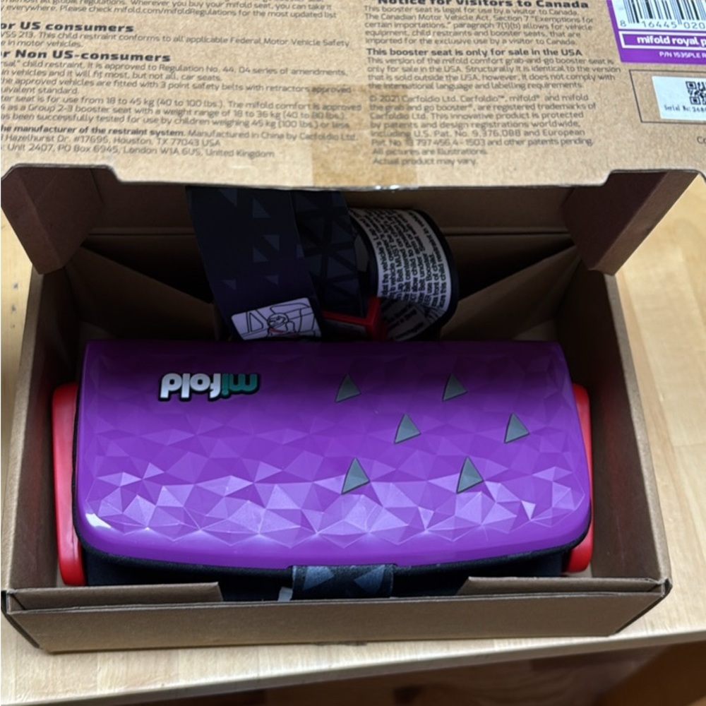 Mifold Purple Booster Seat